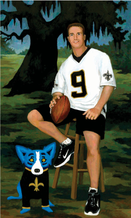 George Rodrigue Silkscreen: Drew Brees